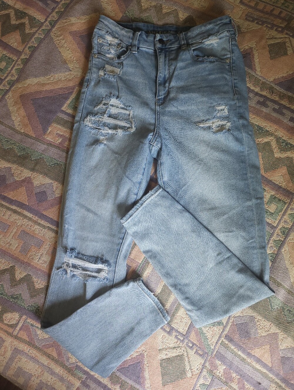 American Eagle Curvy Hi Rise Distressed Jegging Jeans Size 8